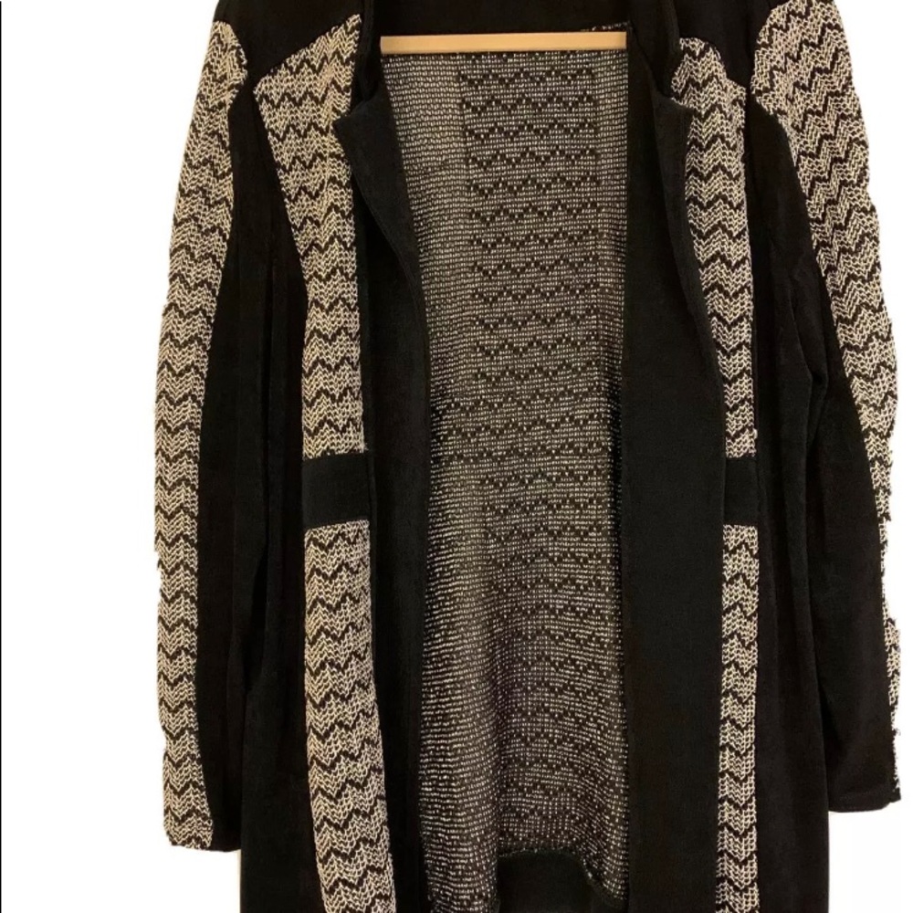 Travelers Chico's Open Jacket Black Gold Metallic - Picture 10 of 11